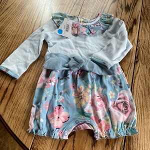 Floral Baby Romper with Long Sleeves
